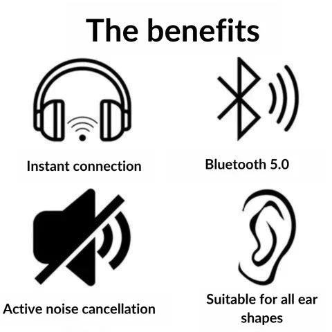 Auriculares Bluetooth 5.0, emparejamiento rápido y amplia compatibilidad con todos tus gadgets.