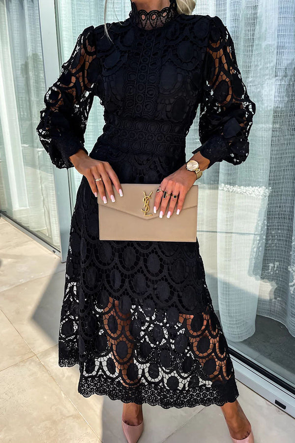 Vestido de fiesta midi para mujer, mangas largas y diseño elegante. Perfecto para bodas y ocasiones formales.