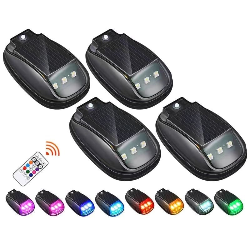 Luz de advertencia LED solar RGB inalámbrica para techo de coche, fácil instalación.
