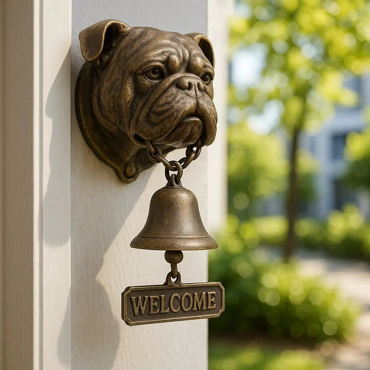 Campana decorativa de bienvenida con Labrador Retriever. Perfecto para amantes de perros, hogar o jardín.