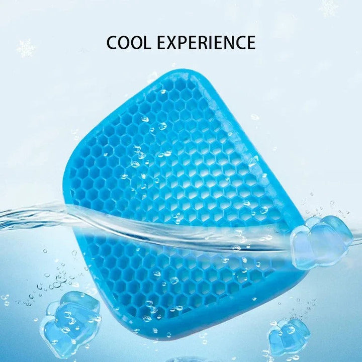 Cojín ortopédico de gel para soporte lumbar y alivio de coccix. Ergonómico y cómodo para silla de oficina y coche.