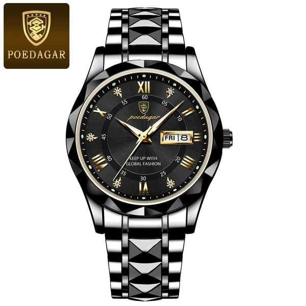 Reloj de hombre luminoso e impermeable. Cuarzo japonés, diseño elegante y moderno. Accesorio versátil.