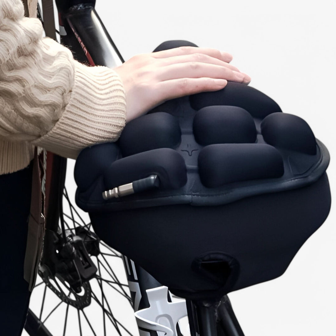 Funda de asiento de bicicleta ergonómica con amortiguación de aire para máximo confort en ciclismo.