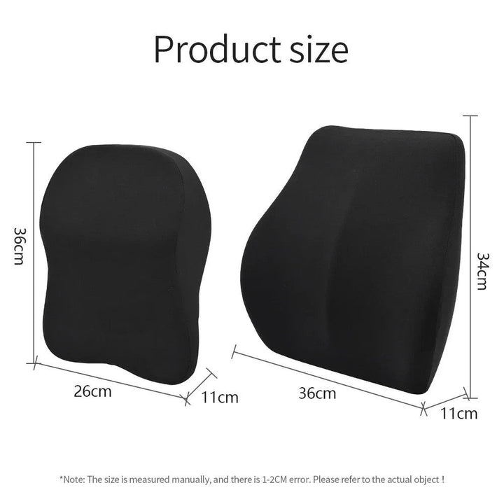 Soporte de espalda lumbar ergonómico para asiento de coche, ideal para confort y buena postura en viajes.