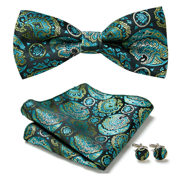 Accesorios de hombre: pajarita floral elegante de poliéster, conjunto completo. [[lstfy-media:20]]