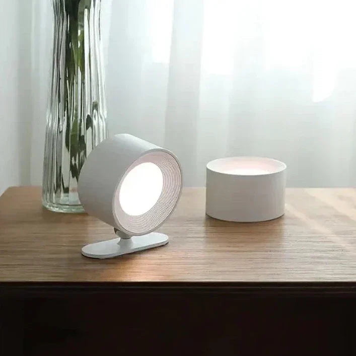 Lámpara LED de pared, spotlight inalámbrico con base magnética, regulable y rotación 360°.