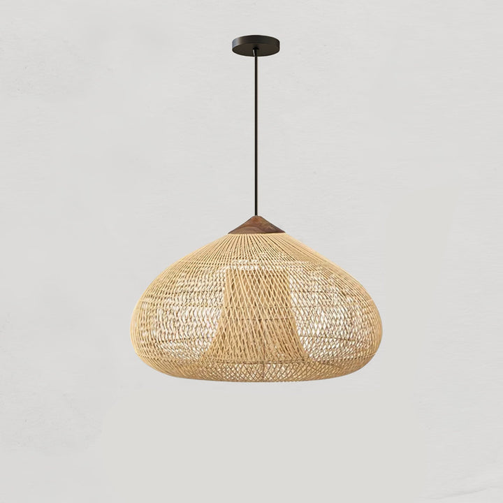 Lámpara colgante de diseño natural, estilo arpa, aporta calidez a tu sala.