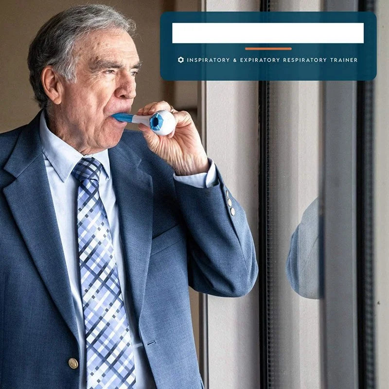 Dispositivo portátil para ejercicio de músculos respiratorios, mejora tu salud pulmonar en cualquier lugar.