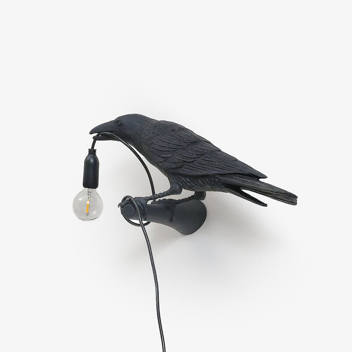 Pájaro de resina: lámpara de pared única, luz de ambiente para decoración moderna.