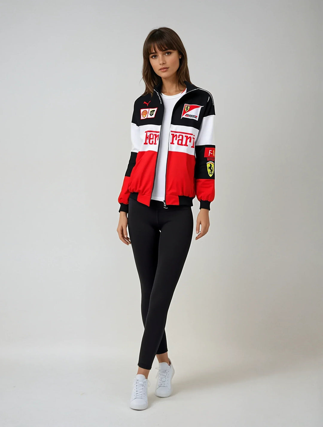 Chaqueta retro de carreras unisex para otoño, combinando moda vintage y comodidad diaria.