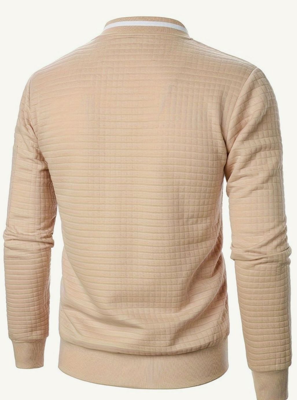 Bomber casual para hombre, con patrón de cuadros y textura, ropa exterior urbana.