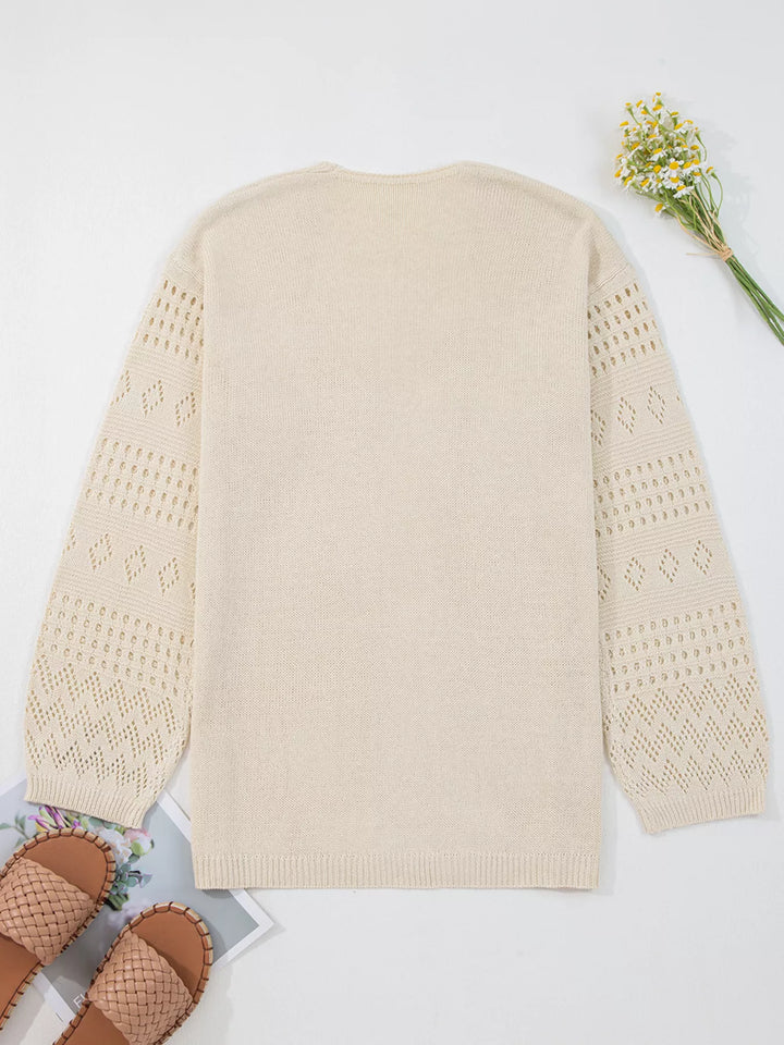 Cárdigan mujer boho de punto calado, chaqueta ligera de verano, cómodo y estiloso.