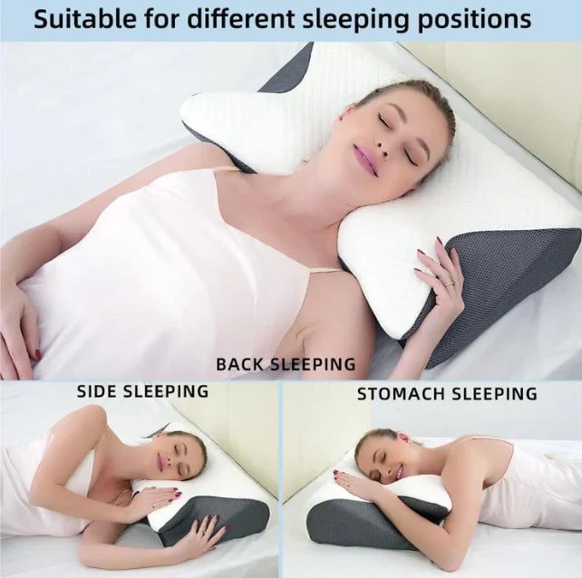 Soporte cervical ergonómico para dormir, ideal para aliviar el dolor de cuello y espalda. Confort superior.