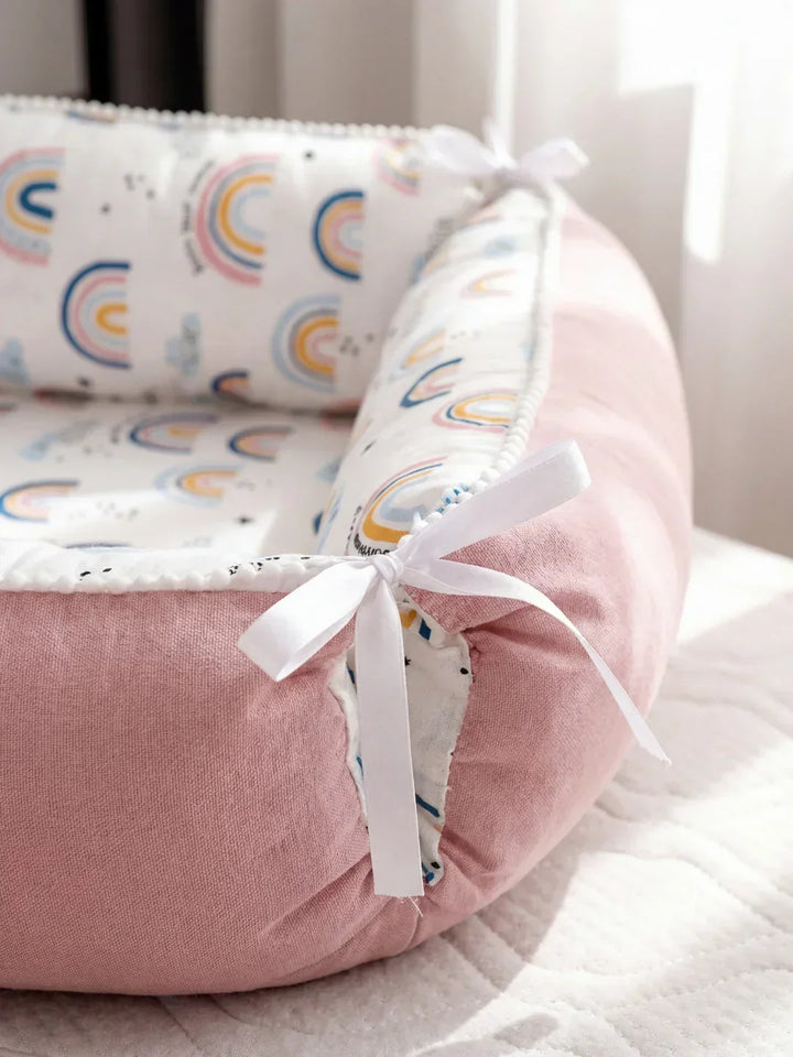 Accesorios bebé: Nido extralargo de algodón con cojín cervical para un sueño seguro y tranquilo.