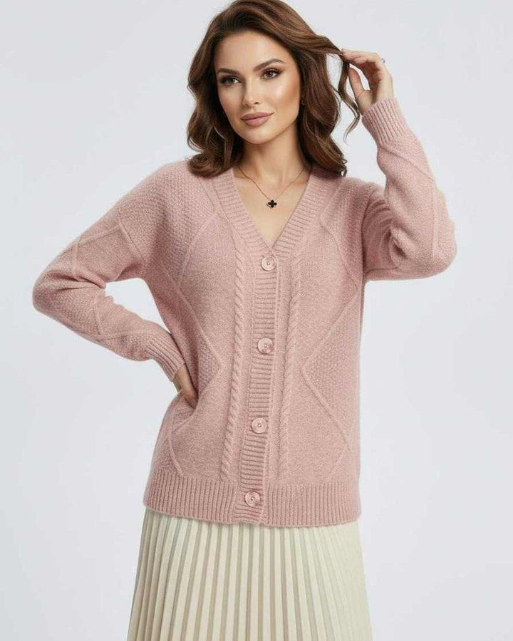 Cárdigan de mujer Fleur blanco. Prenda de abrigo suave y cálida, ideal para look casual o elegante.