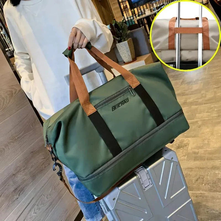 Bolsa de gimnasio impermeable, ligera y duradera, con compartimento independiente para zapatillas.