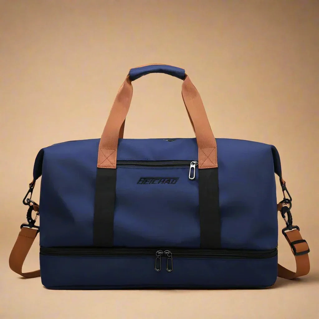 Bolsa multiusos impermeable unisex para viaje, con sección inferior para zapatos o ropa sucia.