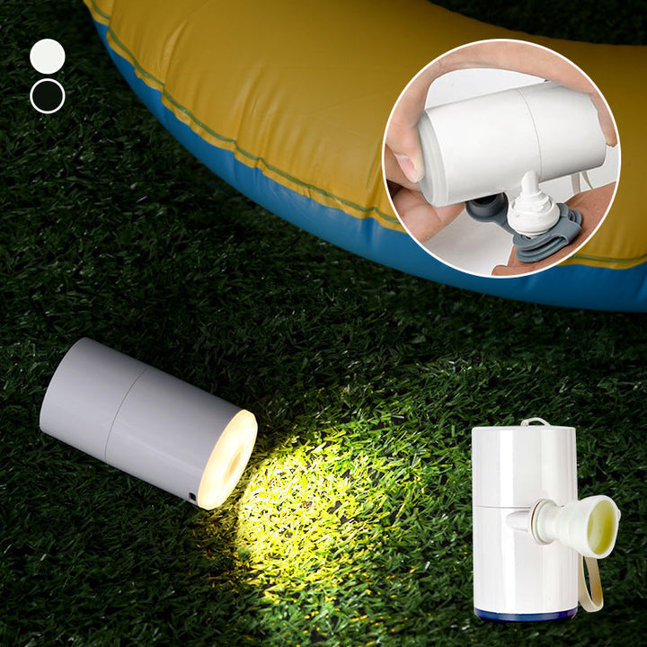Desinflador de aire portátil y compacto con luz LED, ideal para emergencias.