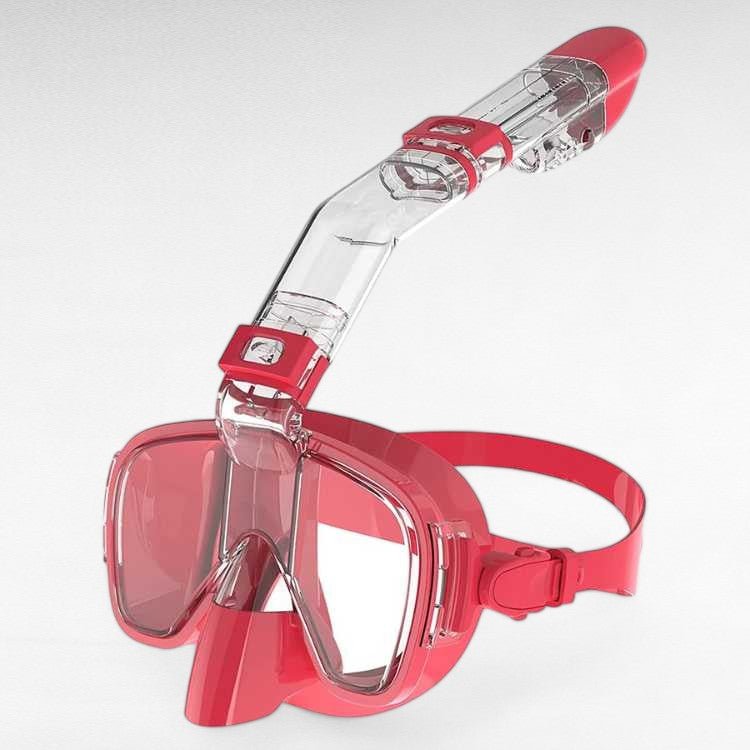 Explora el océano con la máscara de snorkel plegable, visión 180° y sistema antivaho para buceo claro.