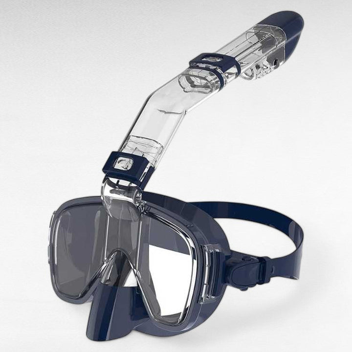 Prepárate para el buceo con esta máscara de snorkel plegable, antivaho y visión panorámica para todos.