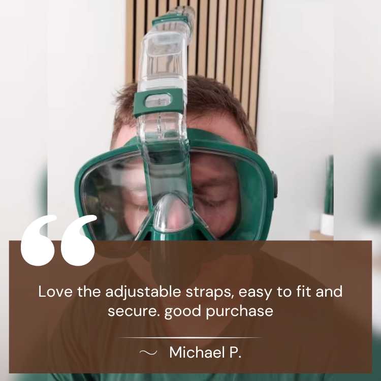 Máscara de snorkel compacta y plegable. Disfruta de la visión 180° en cualquier deporte acuático.