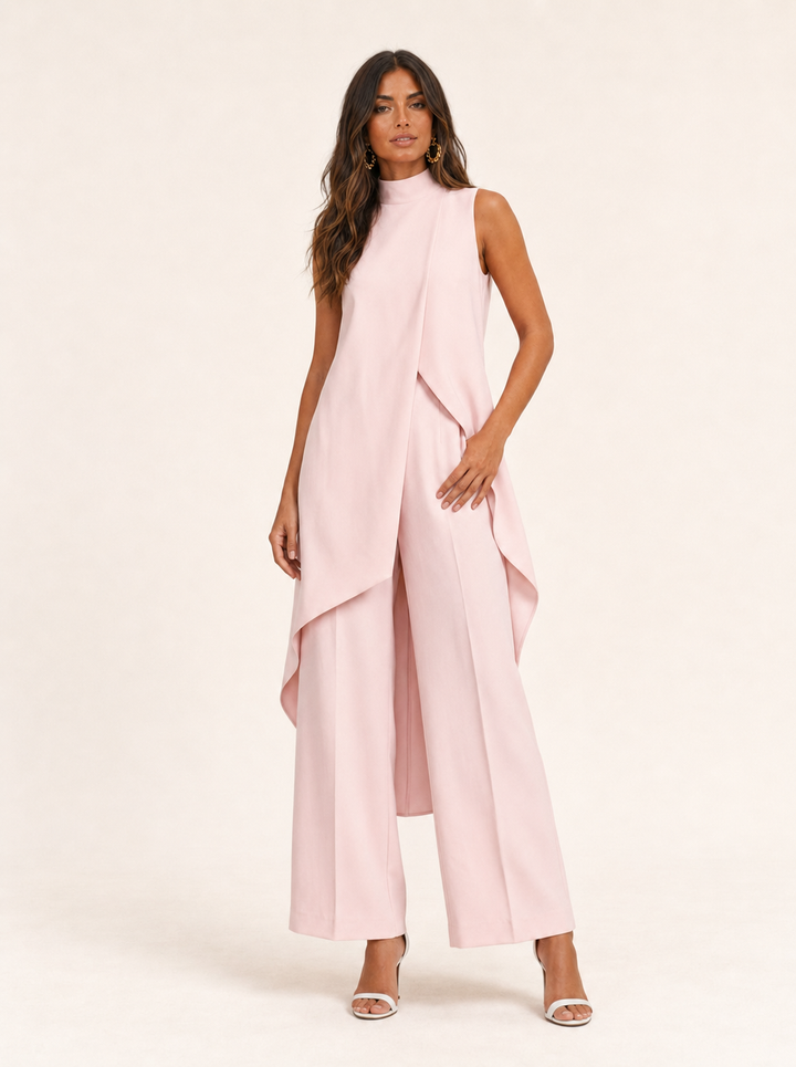Atuendo femenino: conjunto largo y elegante para fiestas, eventos y celebraciones sofisticadas.