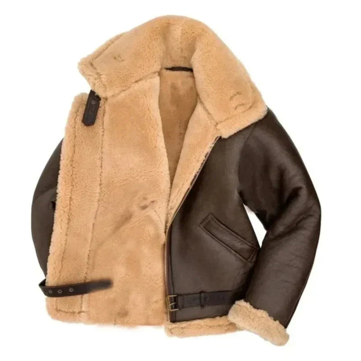 Abrigo de piloto para hombre, estilo clásico. Chaqueta cómoda, ideal para invierno y moda masculina casual.