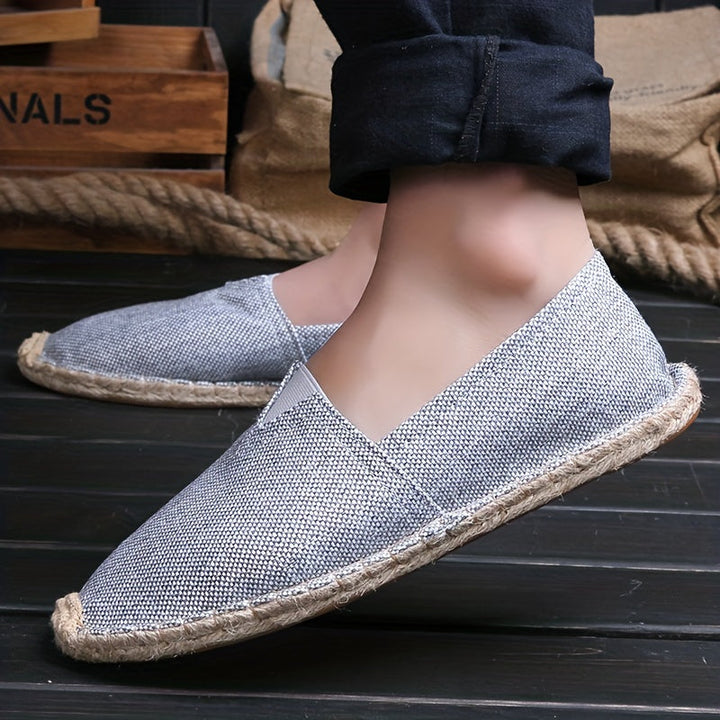 Zapato de verano para hombre, alpargata cómoda y con estilo, fabricada con esparto natural.