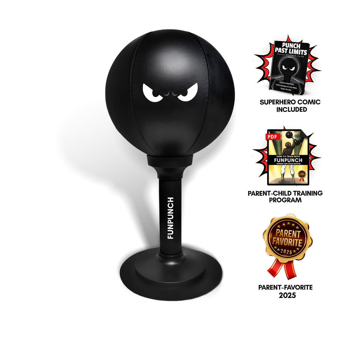 Saco de boxeo infantil FunPunch Rage para entrenamiento de coordinación y diversión activa en niños.