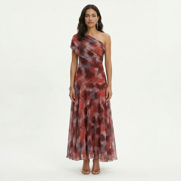 Vestido de fiesta largo asimétrico para mujer, ideal para bodas, eventos, graduaciones y celebraciones de noche.