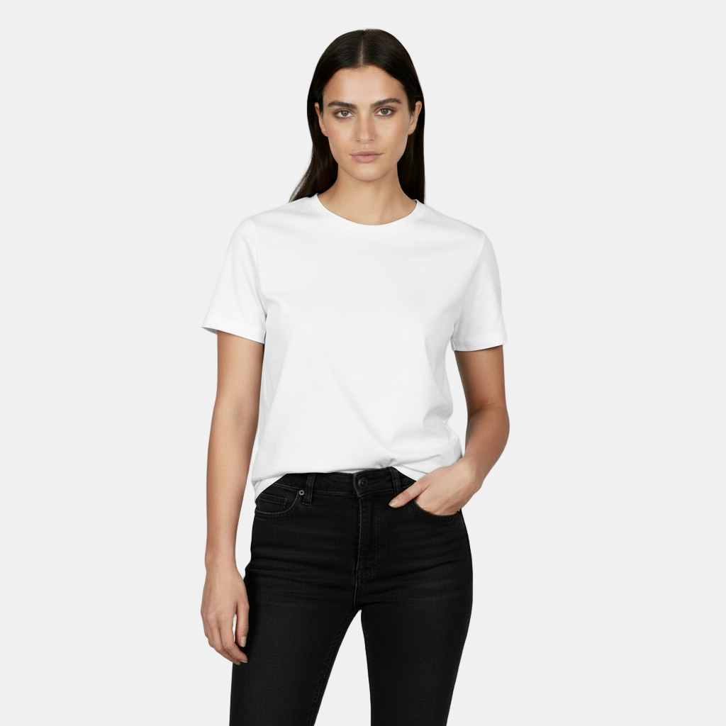 Camiseta holgada de algodón para mujer, básica y de manga corta. Perfecta para el día a día.