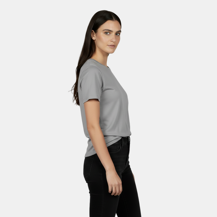 Camiseta de algodón básica para mujer, holgada y de manga corta. Perfecta para cualquier ocasión.