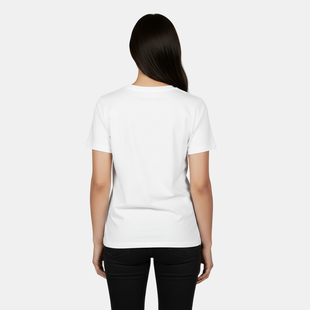 Ropa mujer: Camiseta básica de algodón, manga corta, holgada. Estilo casual y de moda.