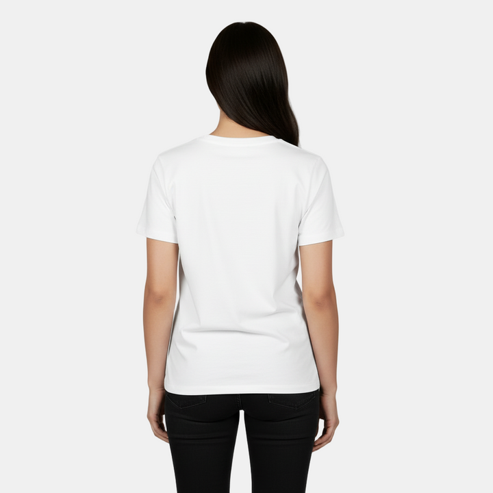 Ropa mujer: Camiseta básica de algodón, manga corta, holgada. Estilo casual y de moda.
