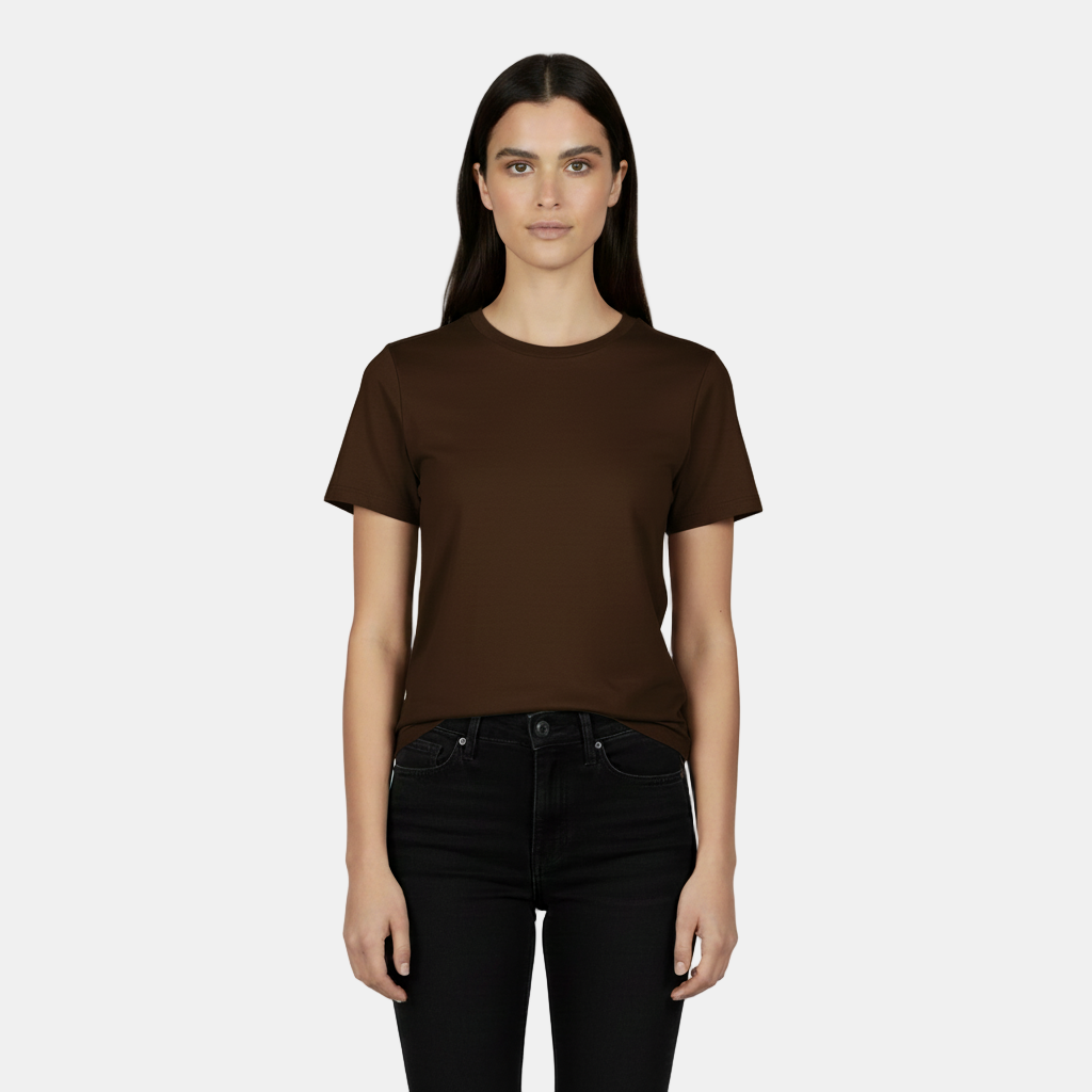 Camiseta de algodón para mujer, básica, holgada y de manga corta. Suavidad y confort casual.