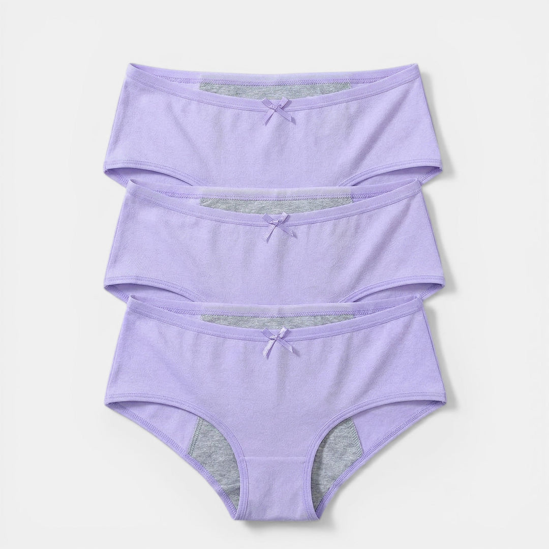 Pack 3 bragas menstruales para mujer, cómodas y absorbentes. Ropa interior protectora para un periodo seguro y discreto.