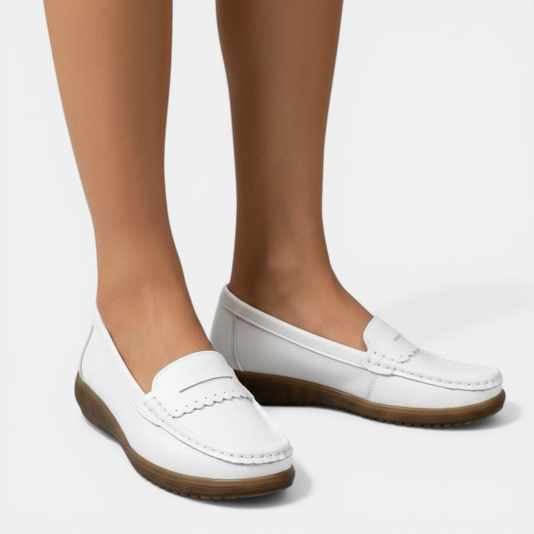 Mocasines cómodos para mujer, suela flexible antideslizante que aporta soporte plantar.