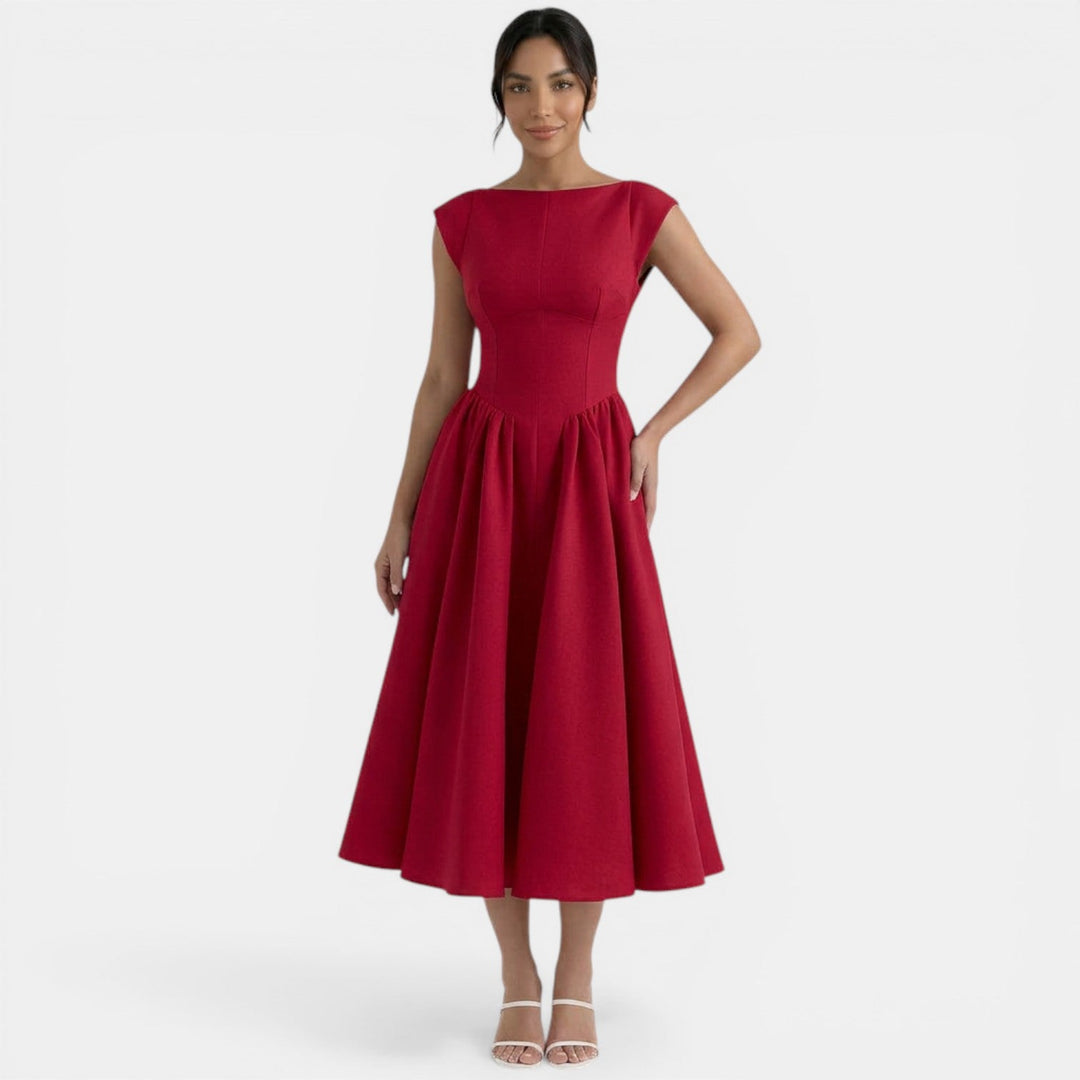Vestido midi de verano para mujer, estilo elegante y fresco, ideal para eventos casuales y formales.