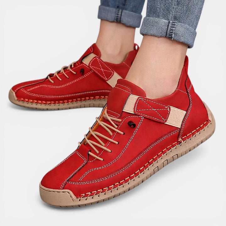 Zapatillas ortopédicas con soporte de arco y amortiguación para mujeres, brindando alivio del dolor y confort.