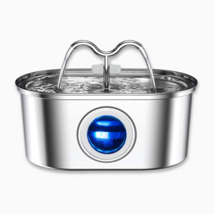 Fuente para mascotas de acero inoxidable de 2L, ofrece agua fresca y continua. Bebedero silencioso para gatos.