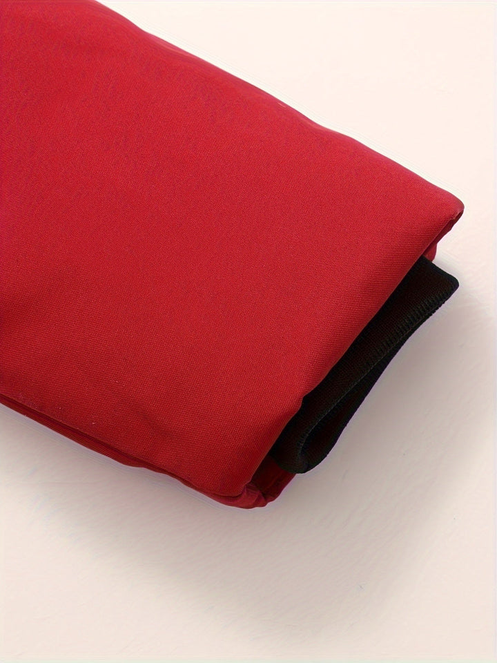Chaqueta de invierno acolchada roja para niños, con capucha, cómoda y resistente al frío.