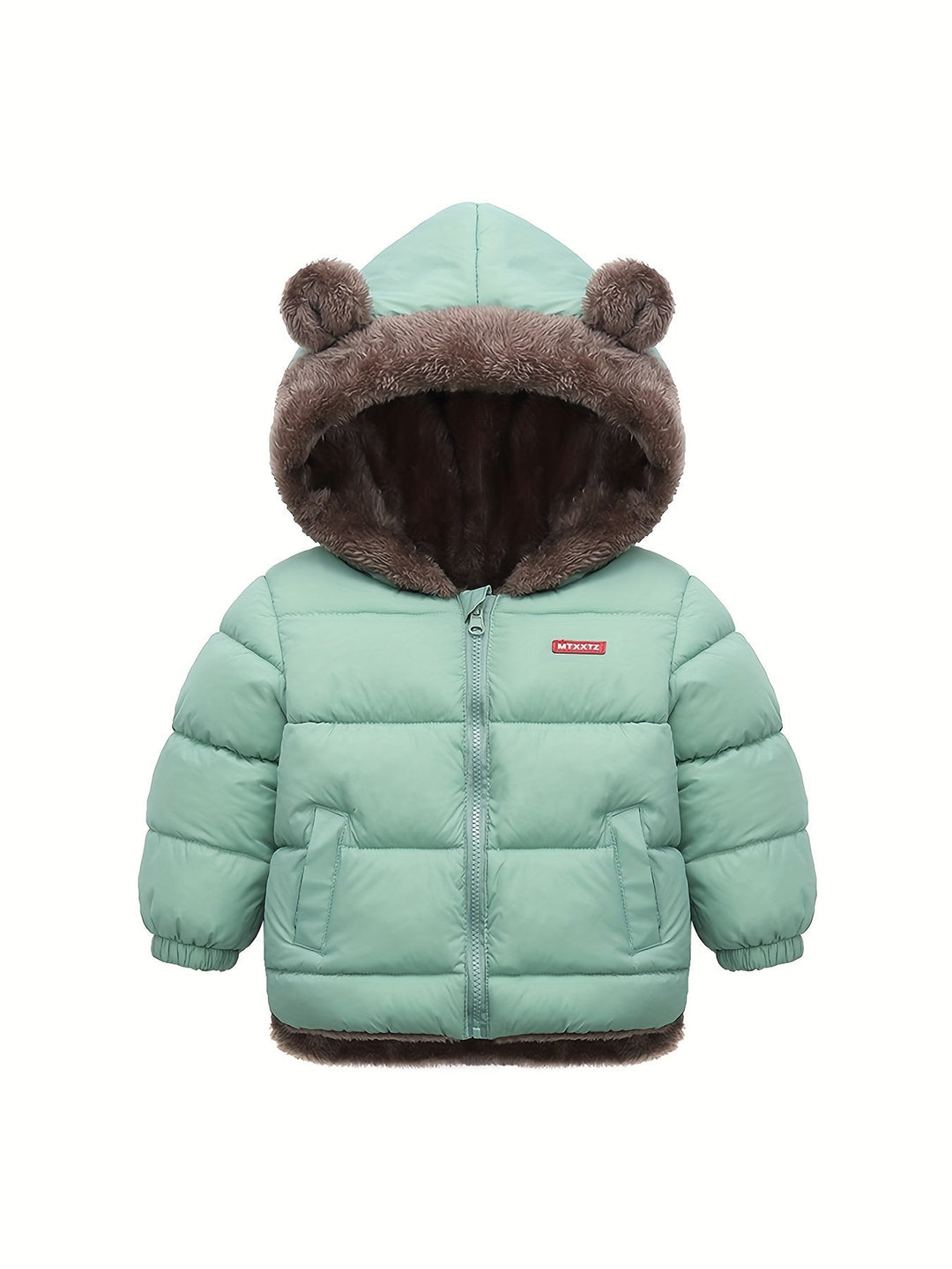 Abrigo de invierno para niños con capucha ajustable. Ropa abrigada y cómoda para el frío.