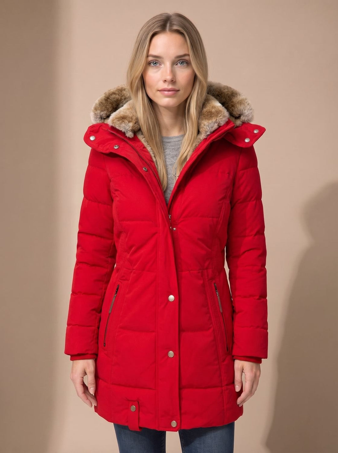 Abrigo largo mujer para protección invernal extrema. Diseño acolchado, cálido y moderno.