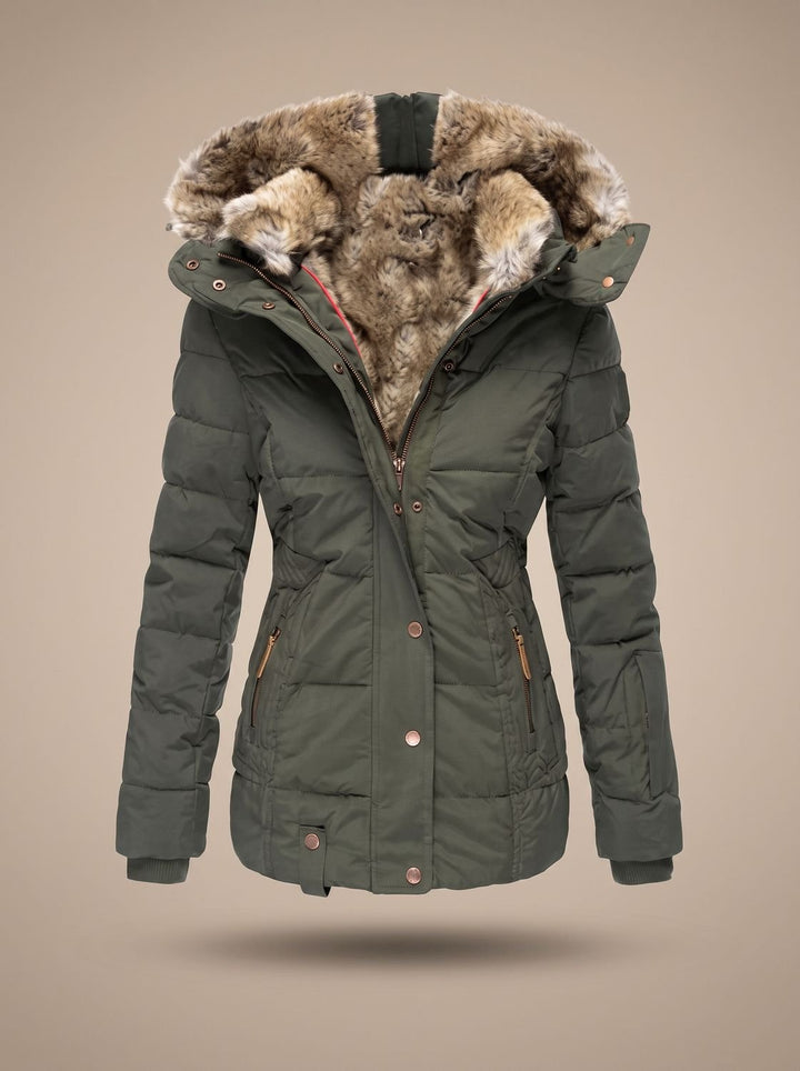 Chaqueta puffer larga para mujer, estilo longline. Abrigo acolchado ideal para el día a día invernal.