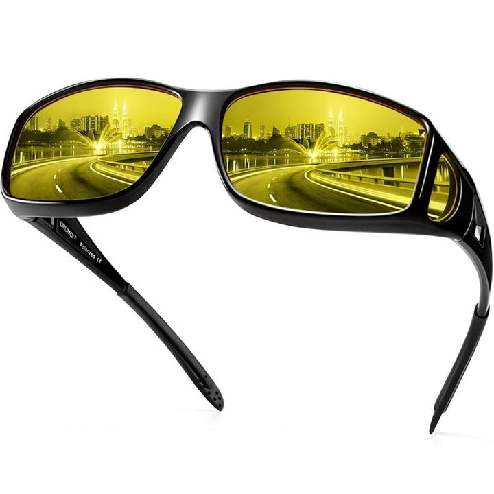 Gafas de conducción nocturna polarizadas para mujeres, visión mejorada y anti deslumbramiento sobre gafas.