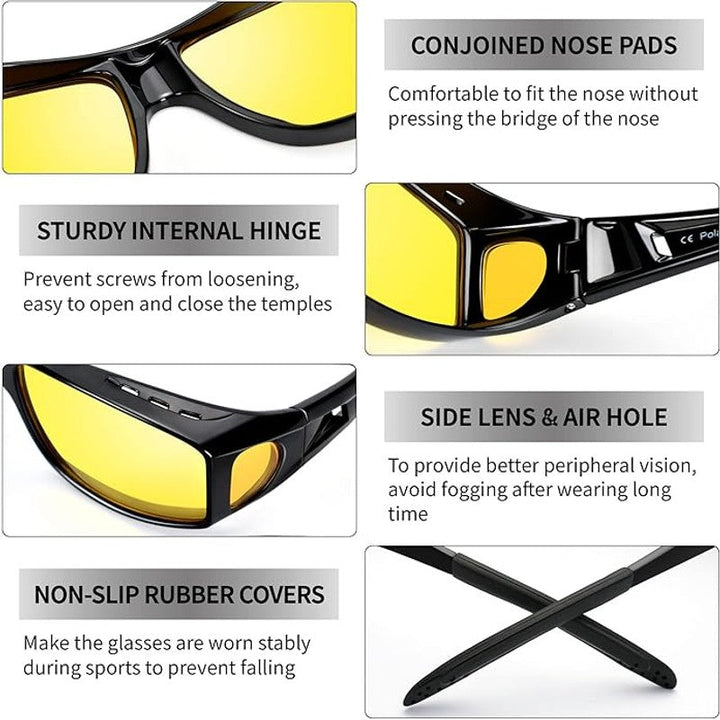 Mejora tu seguridad vial con gafas de conducción nocturna para mujer, visión clara en luz baja y anti deslumbramiento.