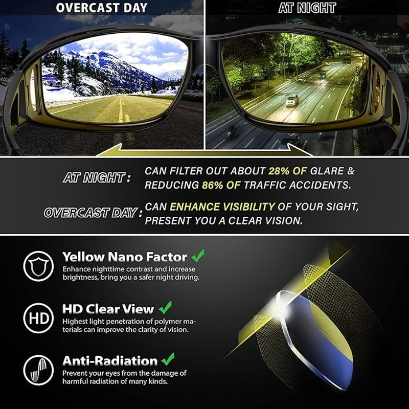 Elegantes gafas de conducción nocturna para mujer, accesorio esencial para coche con visión mejorada y anti deslumbramiento.