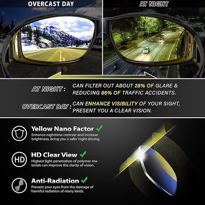 Elegantes gafas de conducción nocturna para mujer, accesorio esencial para coche con visión mejorada y anti deslumbramiento.