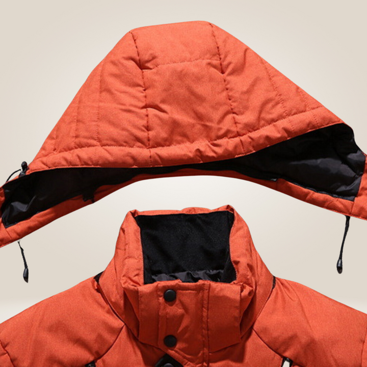 Chaqueta térmica de hombre, acolchada y resistente al frío, con diseño moderno y funcional.