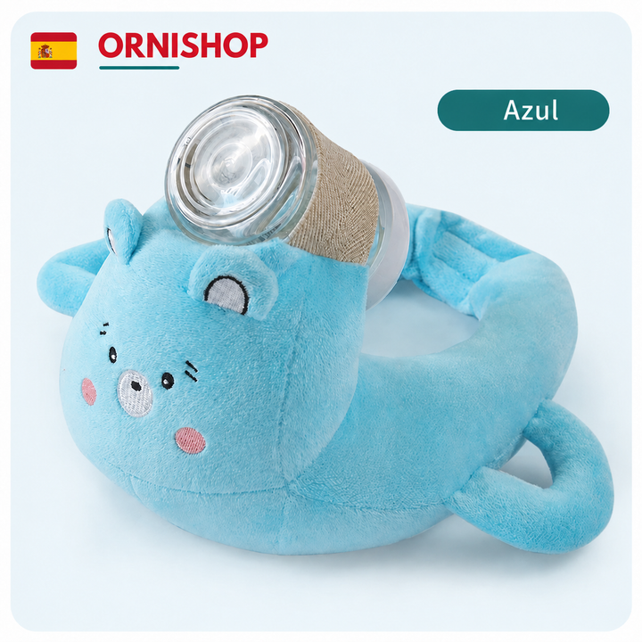 Almohada de lactancia con soporte para biberón. Cojín lavable y ergonómico para el confort del bebé y los padres.